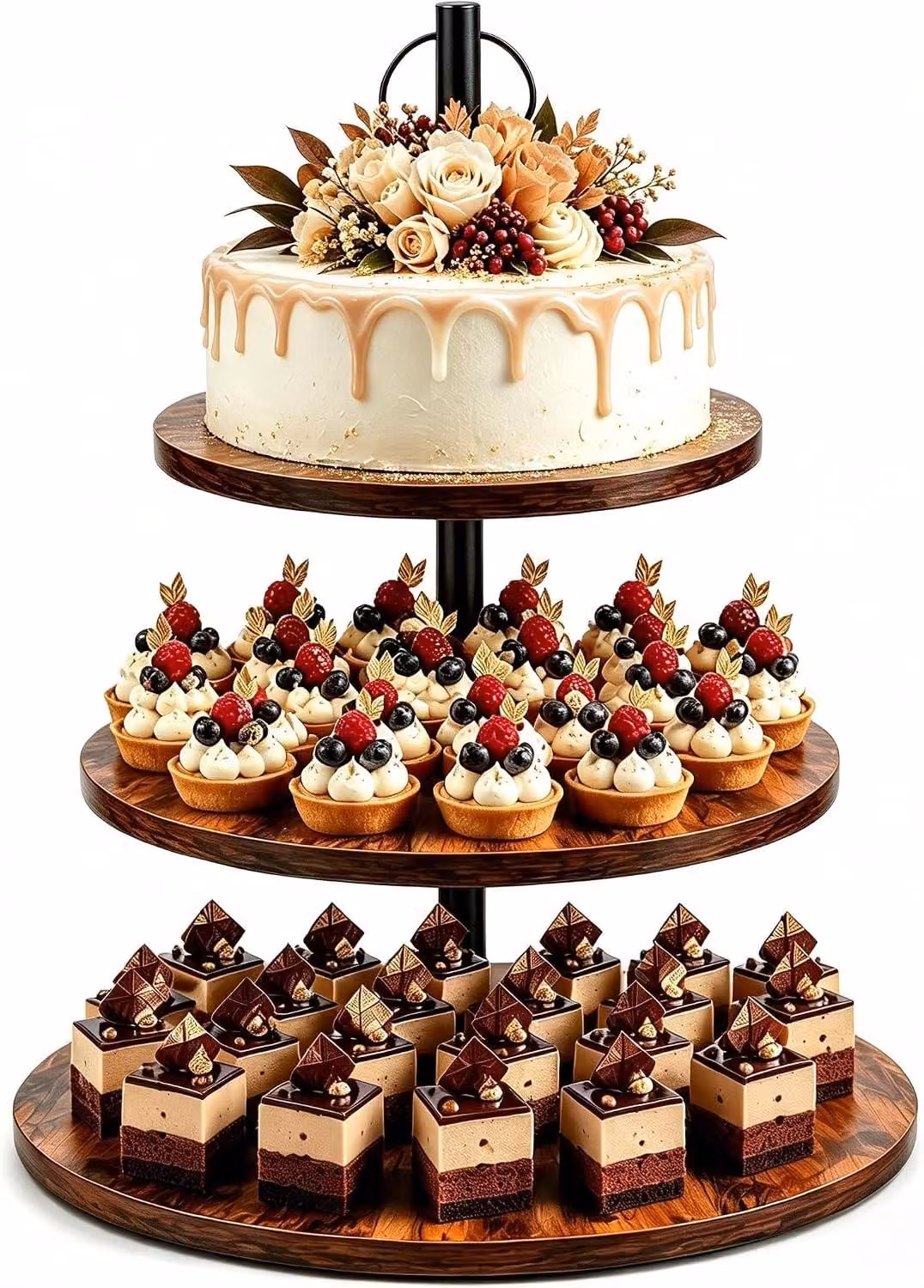 Ripiano porta dolci, 3 livelli, in metallo, per la cucina
