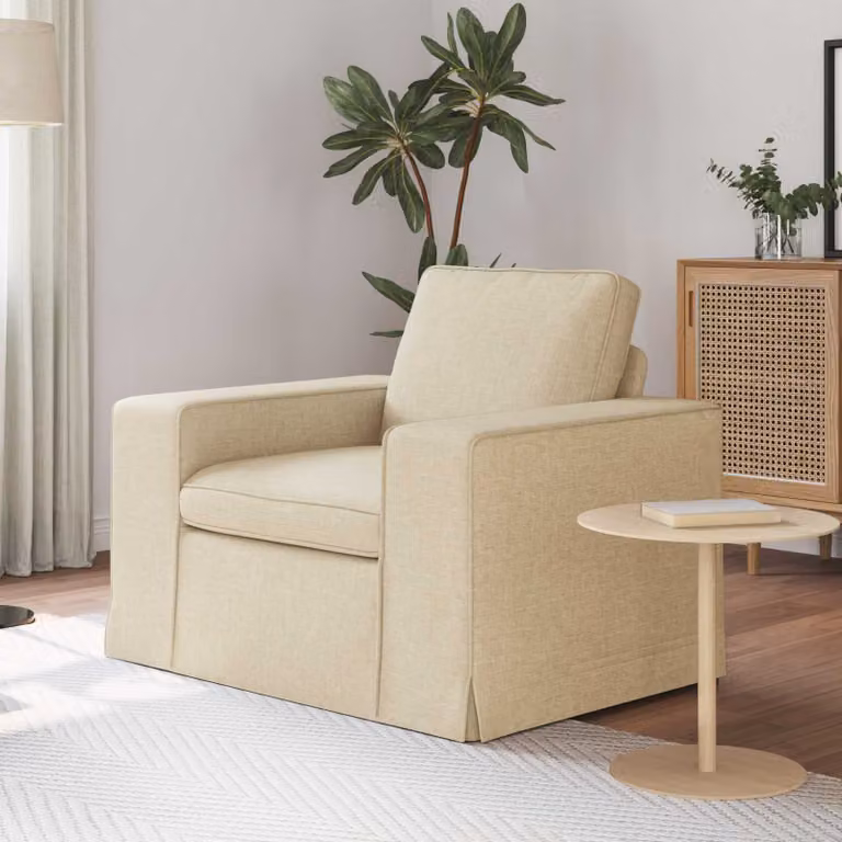 vidaXL Divano in Tessuto Beige con Struttura in Metallo L: 103 cm, P: 80 cm, H: 82 cm