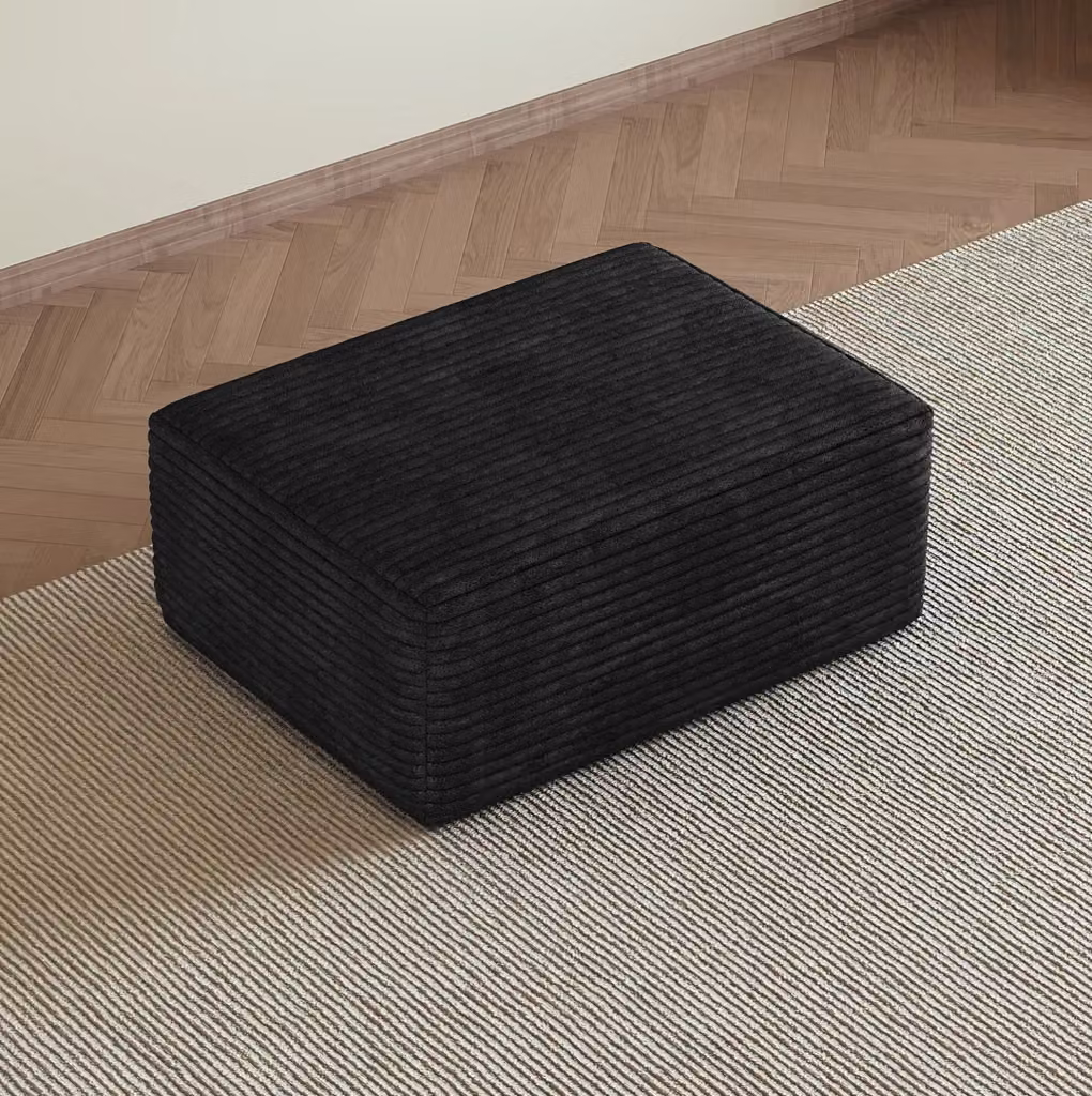 Pouf modulare MODFU in tessuto nero effetto velluto per soggiorno e camera da letto – 2