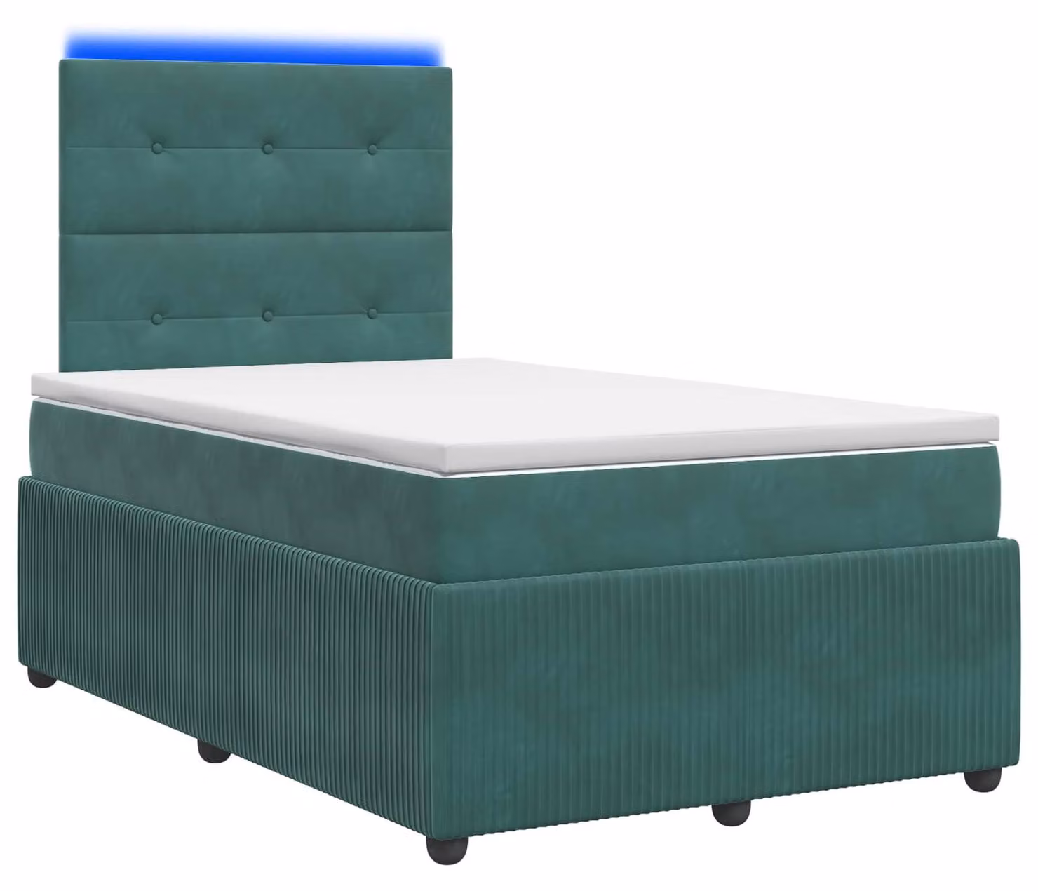 Letto boxspring LED con materasso verde scuro 120 x 200 cm velluto