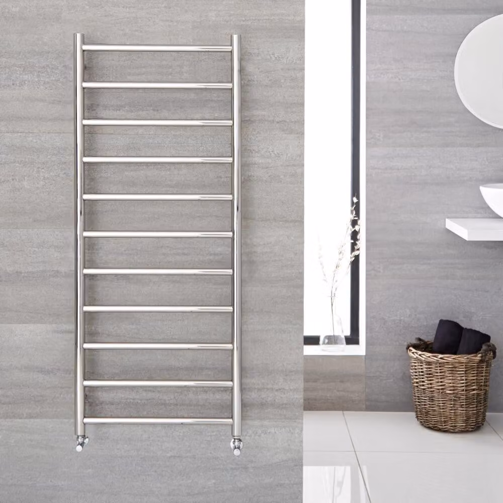 Scaldasalviette Cromato 500x1200mm 270W Acciaio Inox Termoarredo Bagno Quo