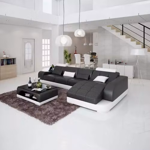 Design Sofa Eckcouch Ecksofa Couch Polster Eckgarnitur Couchtisch Sofas 2tlg