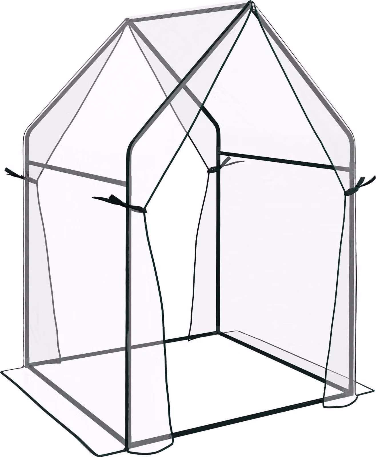 Serra in plastica Fortuna Lai con doppia porta, resistente al vento, per giardino, 90 x 90 x 145 cm, in PE trasparente