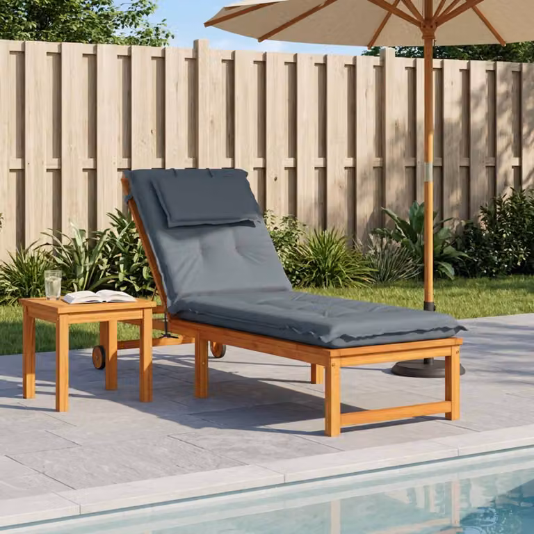 vidaXL Cuscino per Lettino GEMERT 100% Poliestere Blu 190 x 60 x 9 cm