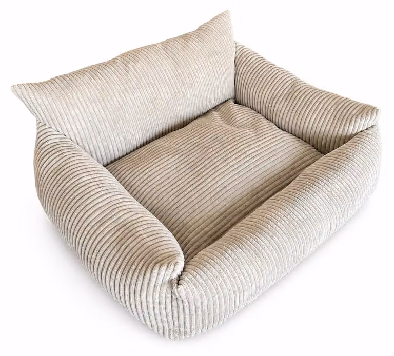 PURRE, divano per cani, cuccia per cani, tessuto corda, viscosa, colore grigio nuvola, taglia S, dimensioni 70x55x30 cm