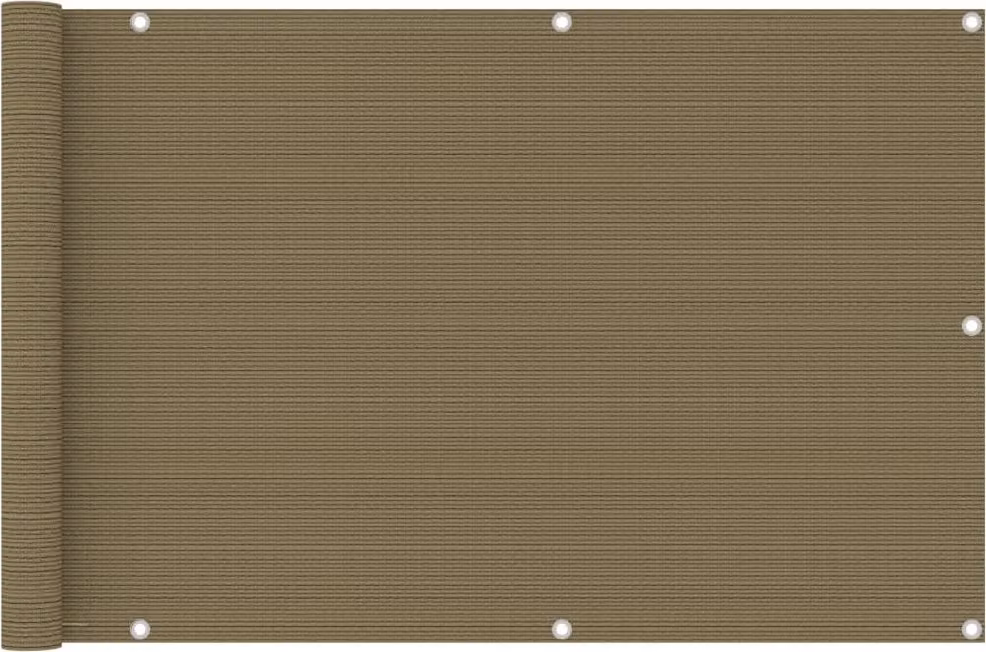 Schermo per balcone Living Store, color taupe, 90x500 cm, realizzato in HDPE