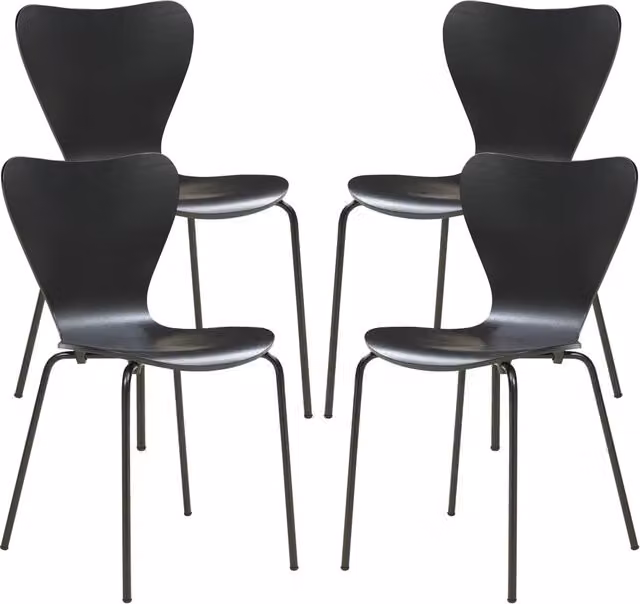 Set di 4 sedie da pranzo moderne, design robusto nero 03_0009813