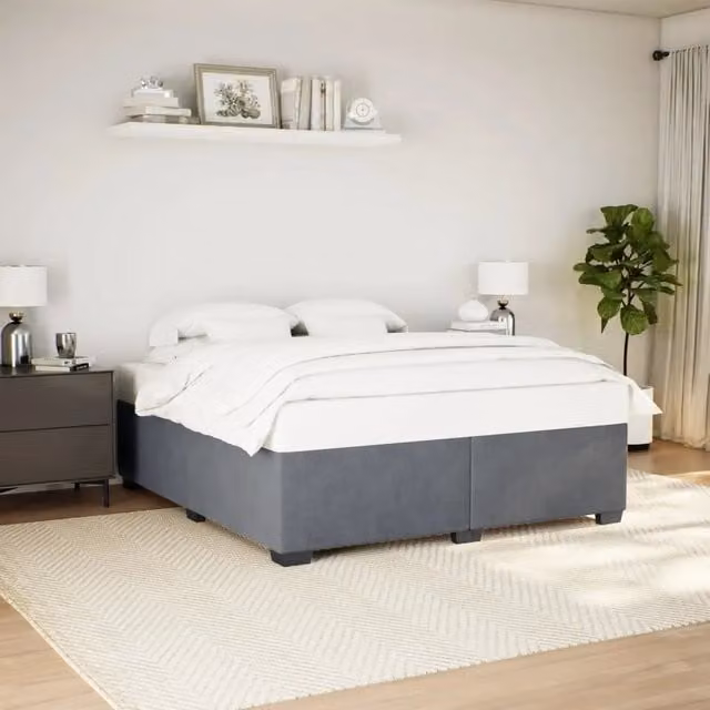 Giroletto senza Materasso-Struttura Letto Grigio Scuro 180x200 cm Velluto 258256