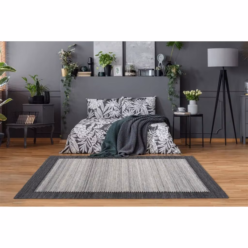 Tappeto Phoenix KENDRA HOME in lana e cotone, design moderno rettangolare, grigio e antracite – 2