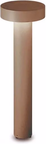 Lampada da terra Tesla Pt4 Ideal-Lux colore coffee, design moderno in metallo e vetro per esterno e interno, H: 60 cm, L: 20,5 cm, P: 20,5 cm