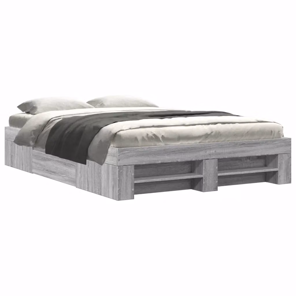 Giroletto moderno vidaXL in legno e MDF grigio, L/P/H: 120 x 200 x 33 cm – 2