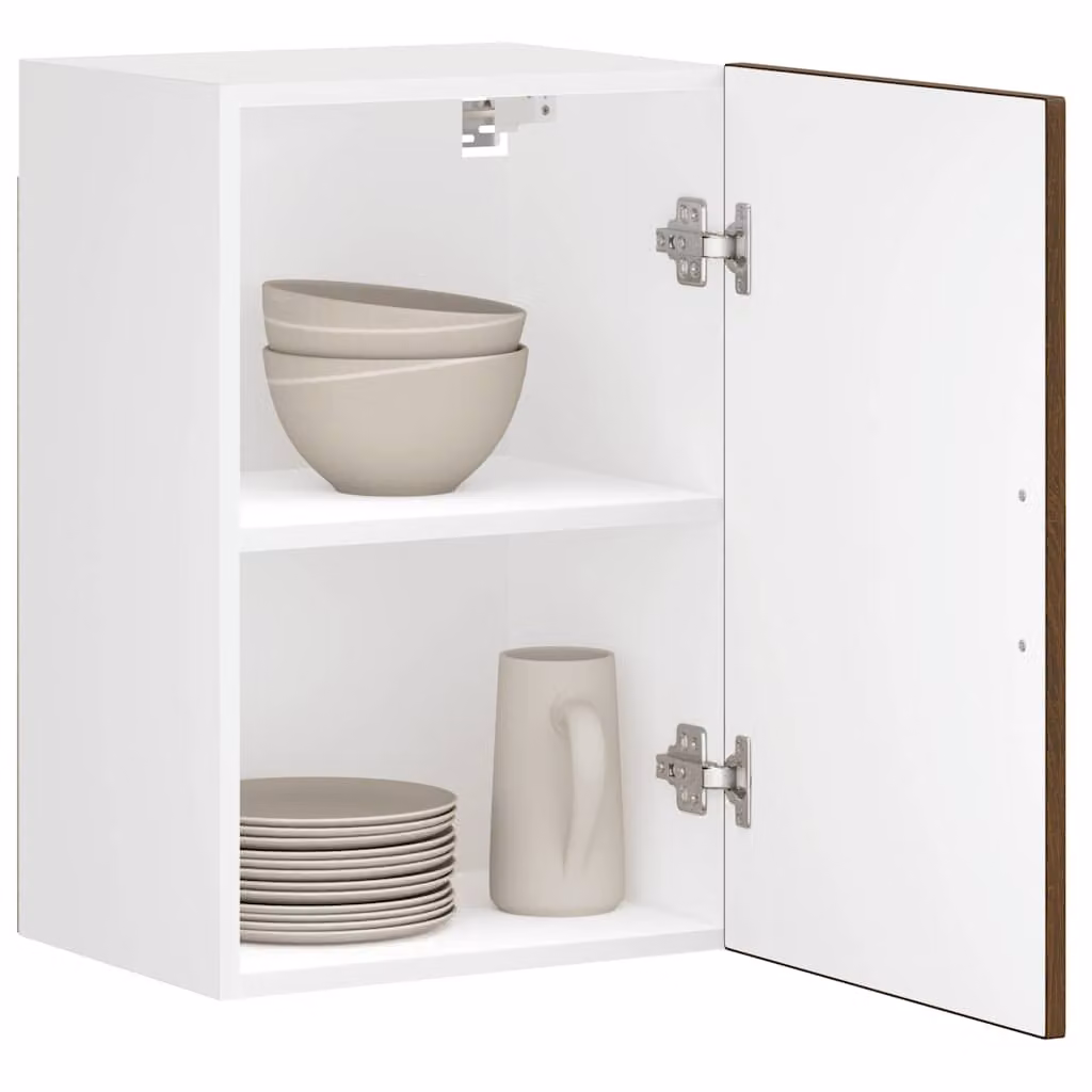 Pensile da cucina moderno vidaXL in legno e MDF, marrone e bianco, L: 60 cm, H: 31 cm, P: 40 cm