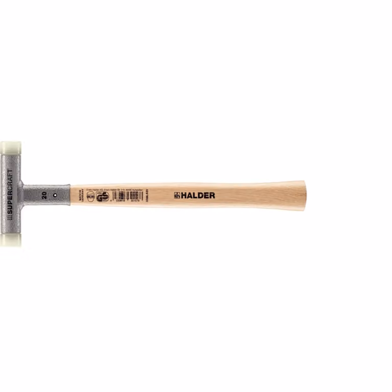 Mazza SUPERCRAFT a facce morbide, non ribattuta, con manico in hickory, Ø 20, nylon
