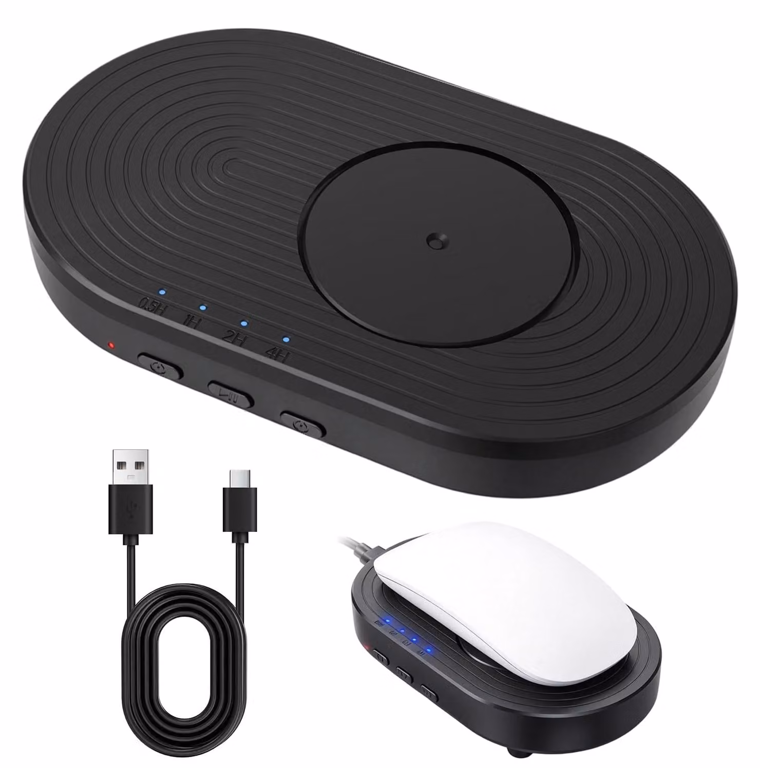 Agitatore meccanico per mouse con timer, sistema plug-and-play, colore nero