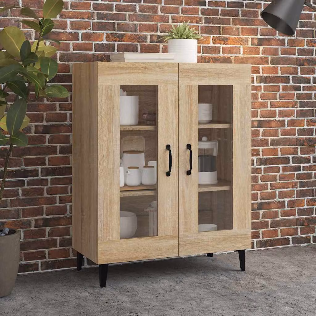 Credenza vidaXL in Rovere Sonoma e Legno Multistrato, Colore Marrone, L 69,5 cm x P 34 cm x H 90 cm