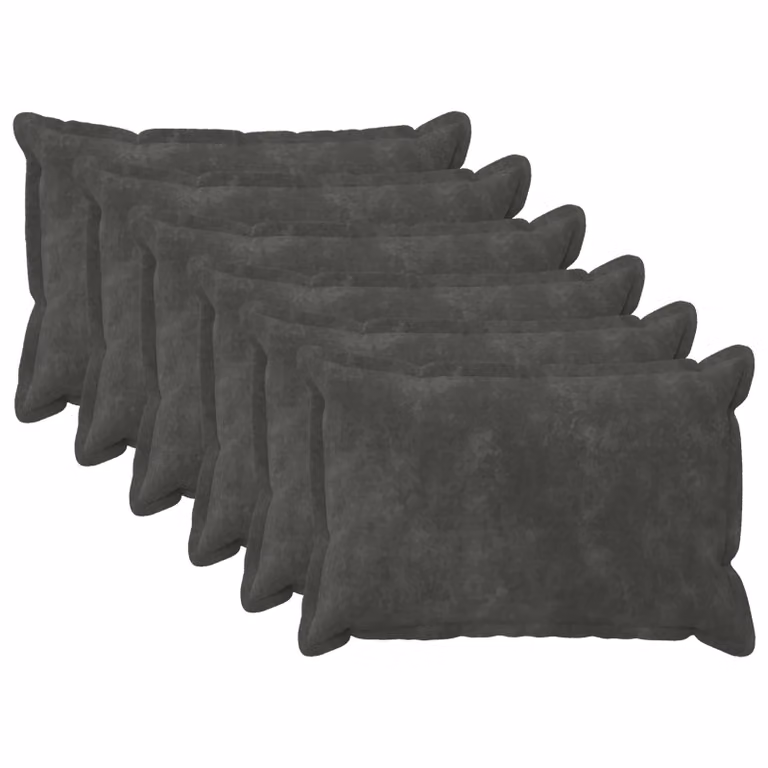 Set di 6 federe vidaXL HOUTEN in microfibra color antracite, L 50 cm x P 80 cm