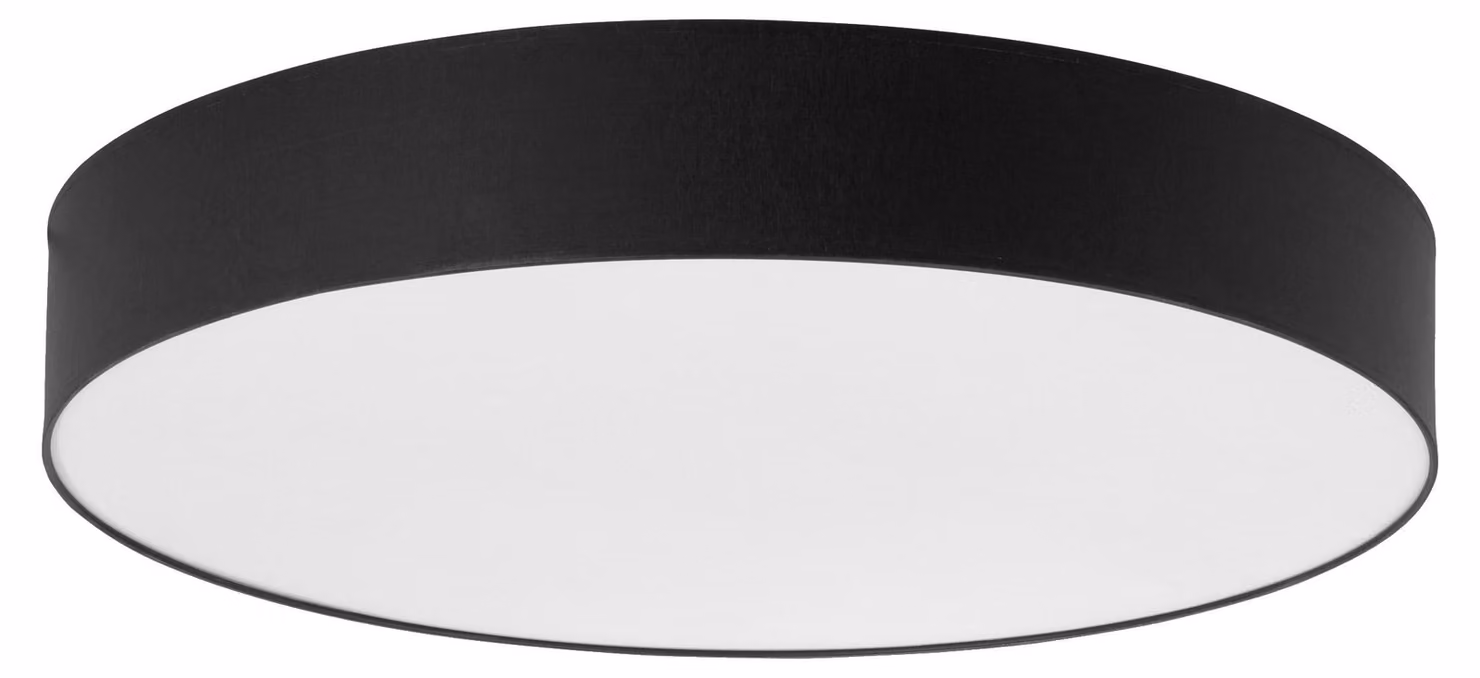 Plafoniera rotonda RONDO bianco-nera 6xE27x40W con rivestimento in tessuto, dimensioni: 15x78x78 cm, IP20, TK-Lighting