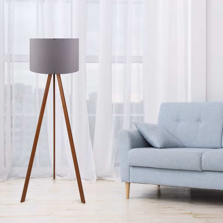 Opviq, AYD-1529, lampade da terra, grigio, MDF, 38 x 38 x 140 cm