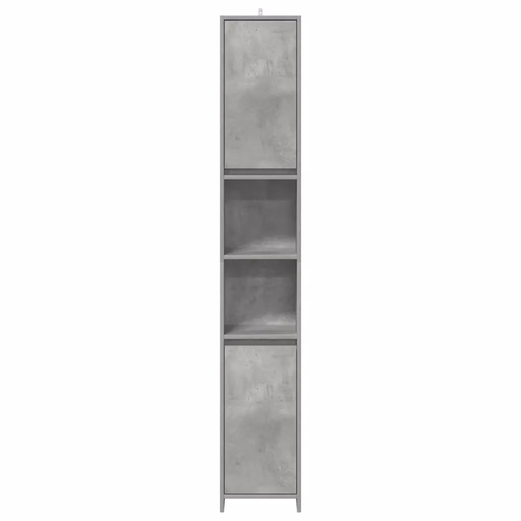 Mobiletto da bagno classico sospeso in legno composito grigio cemento con ante e ripiani L/P/H: 30 x 30 x 183,5 cm – 2