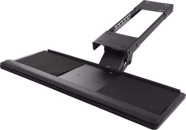 Supporto per tastiera - Piano porta tastiera e mouse per scrivania - Regolabile - Ergonomico - Cassetto estraibile per tastiera - Nero