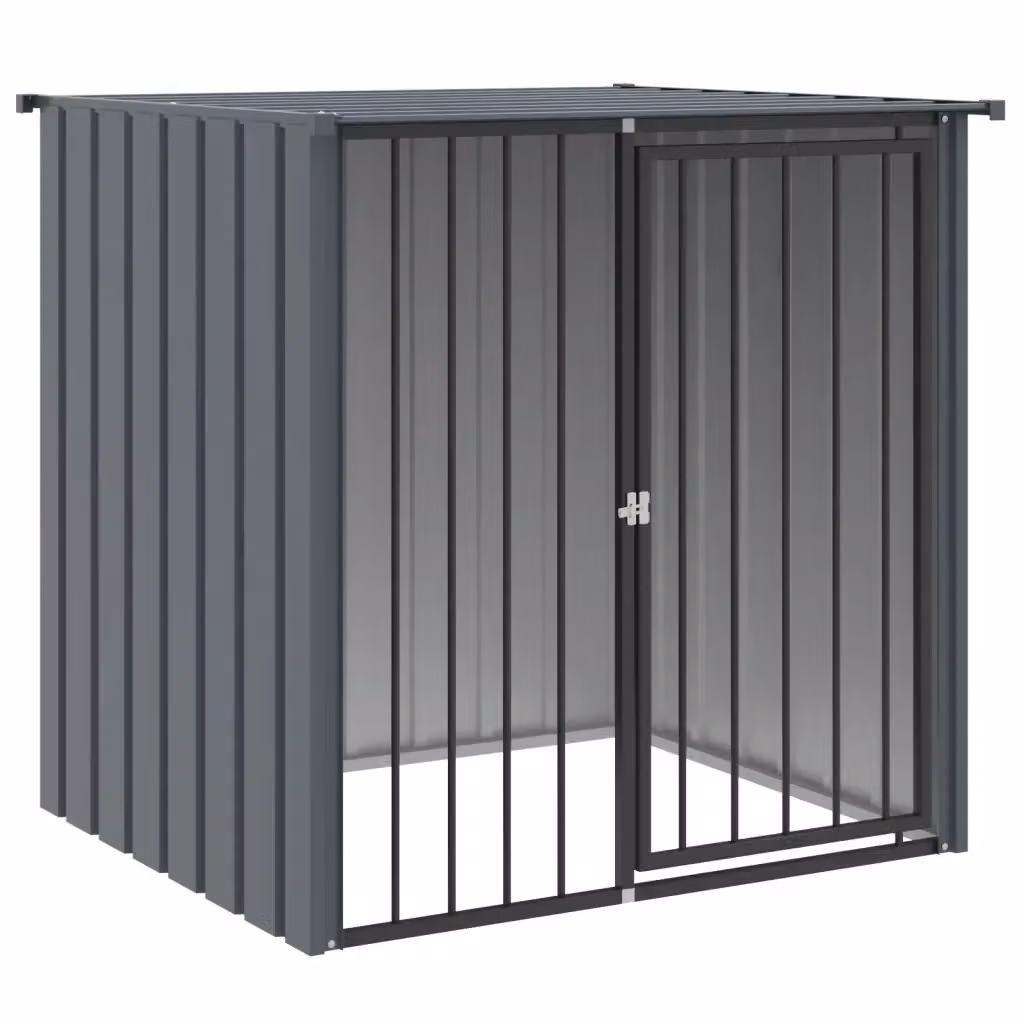 Casetta per cani vidaXL in metallo nera resistente alle intemperie L/P/H: 110 x 103 x 109 cm – 2