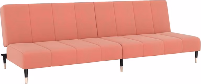 Divano Letto a 2 Posti Rosa in Velluto
