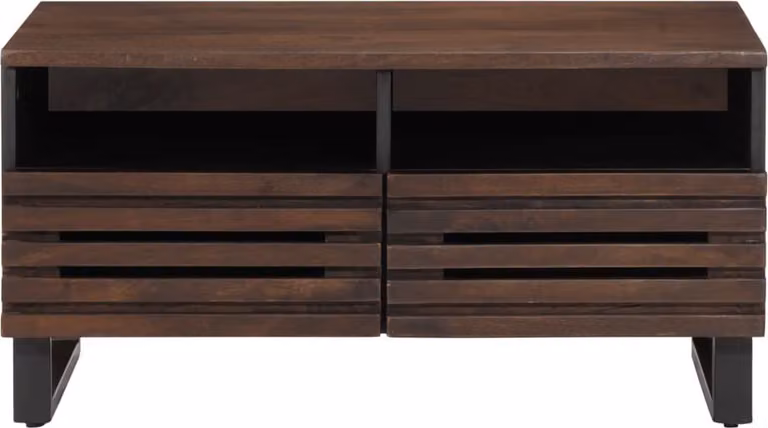 vidaXL Tavolino marrone 80x55x40 cm in legno massiccio di mango