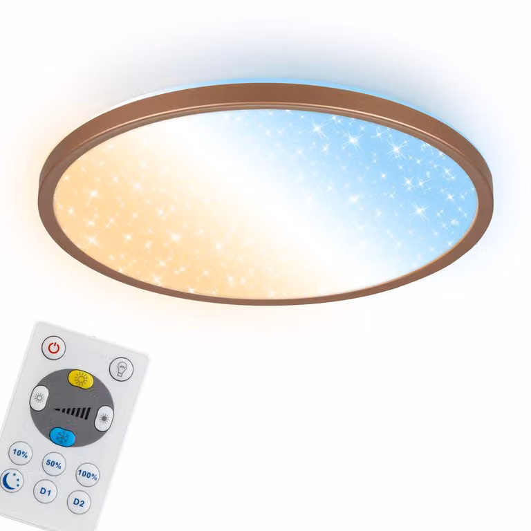 Lampada da soffitto a LED, illuminazione per soggiorno, dimmerabile, con telecomando, controllo della temperatura di colore (CCT)