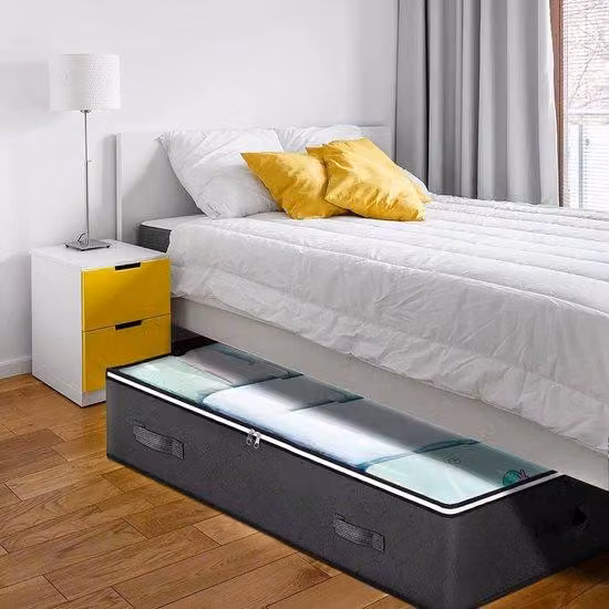 Contenitore pieghevole Famanu da 90 litri - ideale per lenzuola, vestiti (grigio)