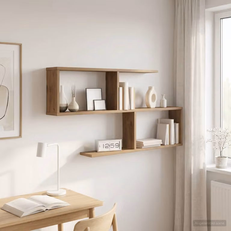 Scaffale da parete moderno vidaXL in legno color marrone L 100 x P 12 x H 50,5 cm