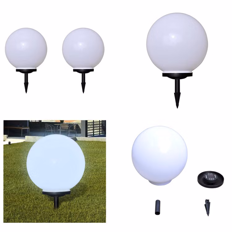 vidaXL Luci da sentiero 2 pz. LED 40 cm con picchetto a terra - Lampada da giardino - Lampade da giardino - Luce da giardino - Luci da giardino