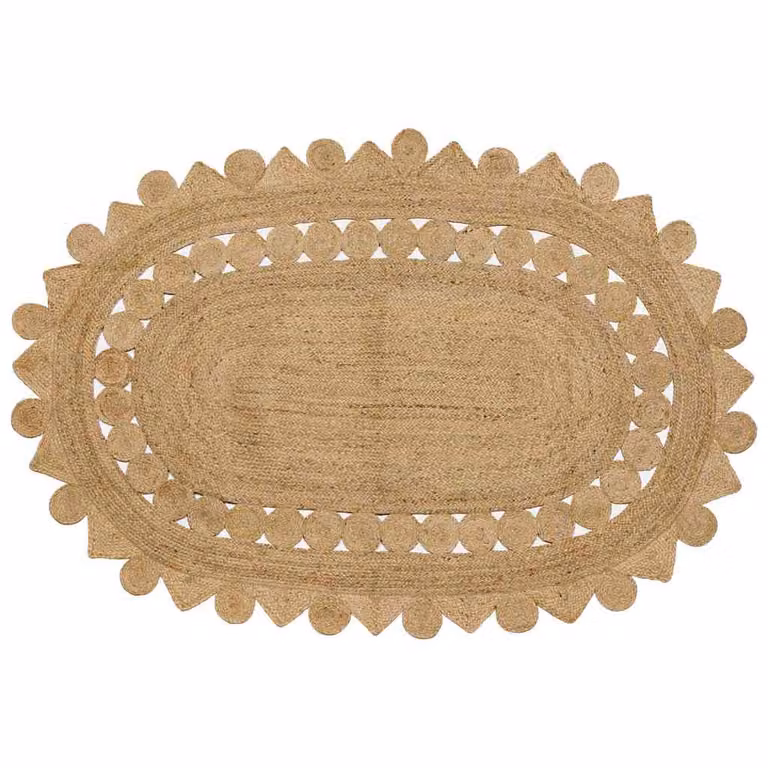 Tappeto da area moderno in juta stile kilim vidaXL, L 205 cm x P 305 cm, beige e marrone