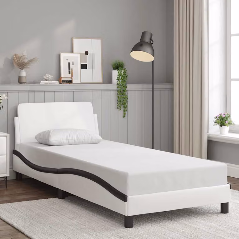 Giroletto vidaXL Dover in similpelle bianco e nero 90x200 cm