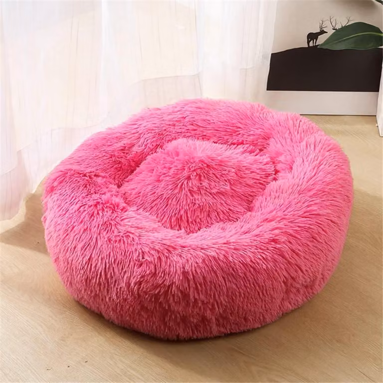 Cuccia per cani, cuccia per gatti, morbida, rotonda, 100 cm, rosa scuro