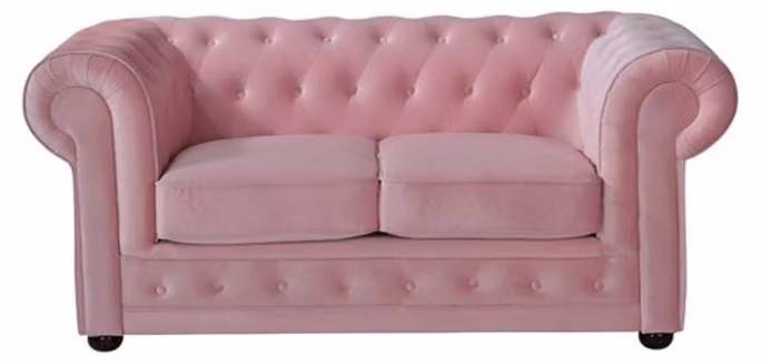 Rosa Chesterfield Sofa Couch Polster Leder Couchen Polster Garnitur