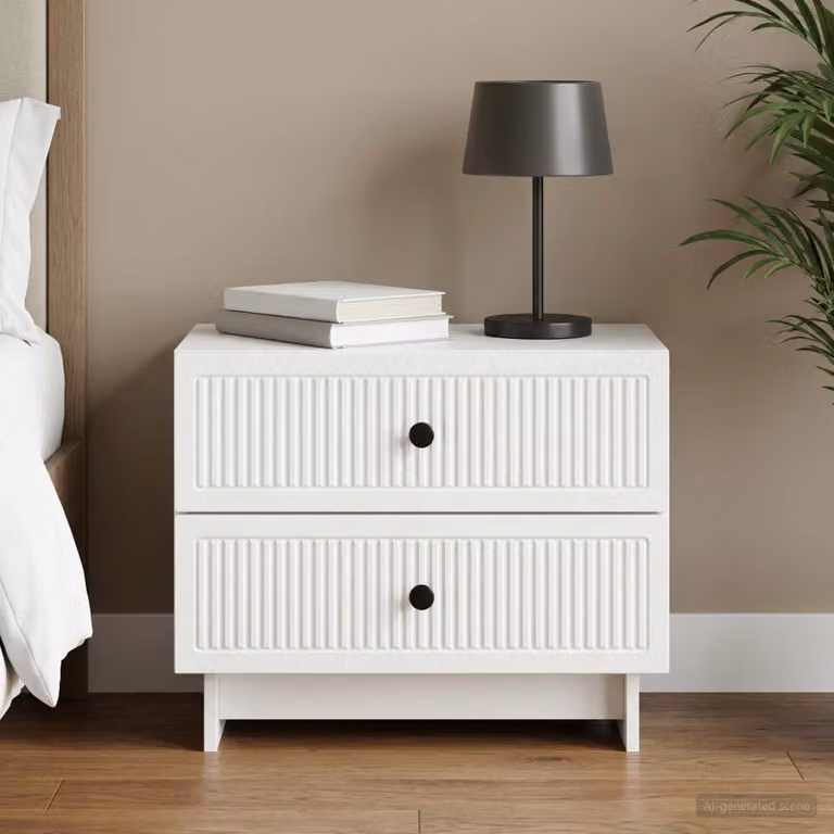 vidaXL Armadio da Notte Moderno con Cassetto Bianco L: 62 cm, P: 34,5 cm, H: 47,5 cm