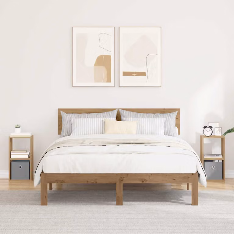Set di 2 comodini moderni vidaXL in rovere marrone L: 25,5 cm, P: 22 cm, H: 49,5 cm
