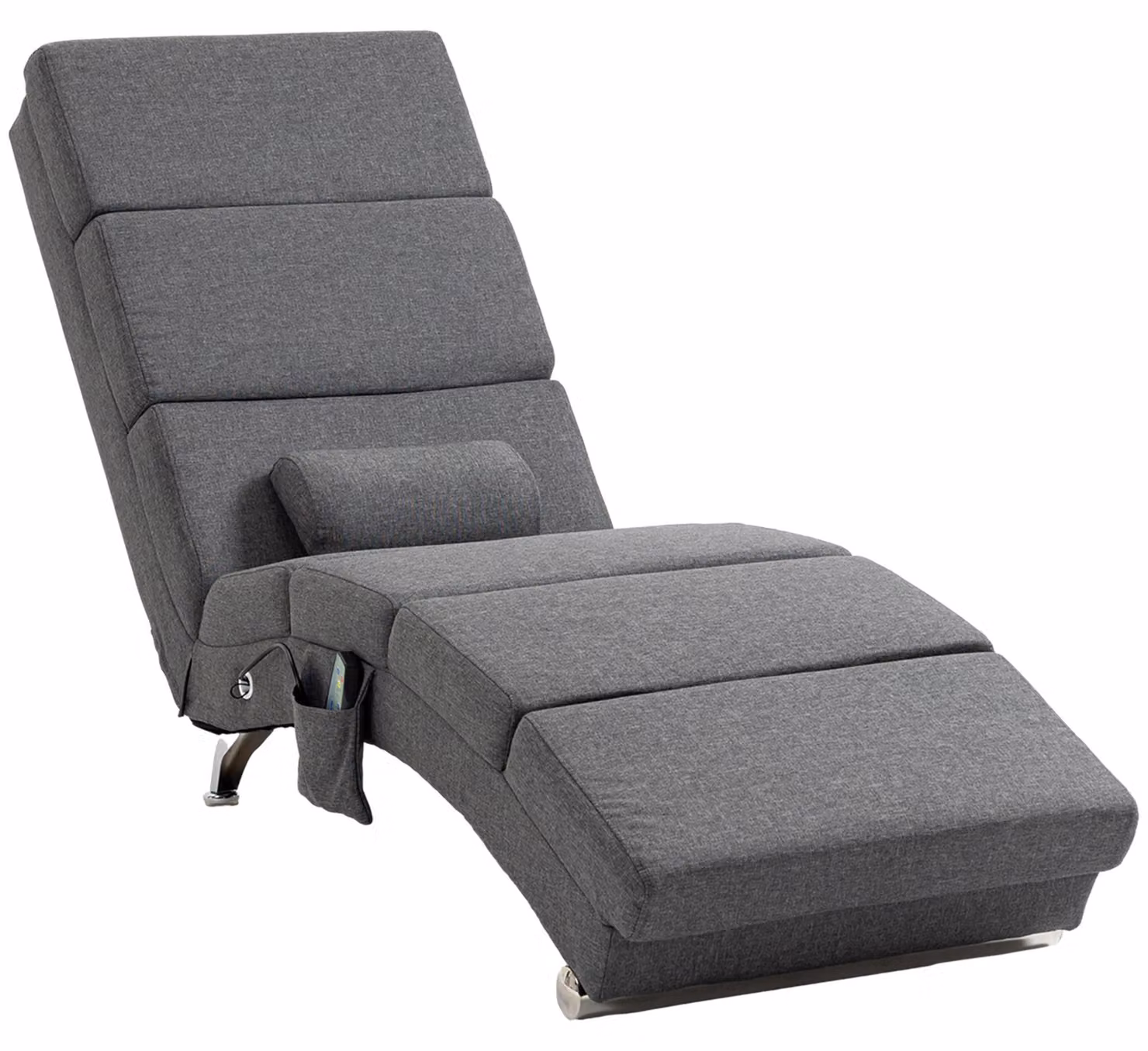Poltrona massaggiante Poltrona relax Poltrona reclinabile 8 punti di vibrazione, 5 modalità, 8 punti di vibrazione, 56 x 168 x 84 cm, grigio