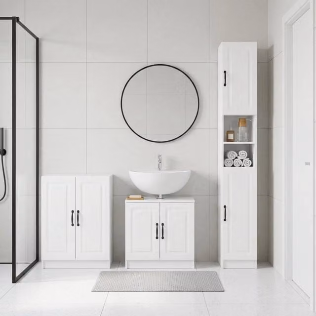 Set di armadietti da bagno in 3 pezzi UTRECHT Bianco Lucido 3417490