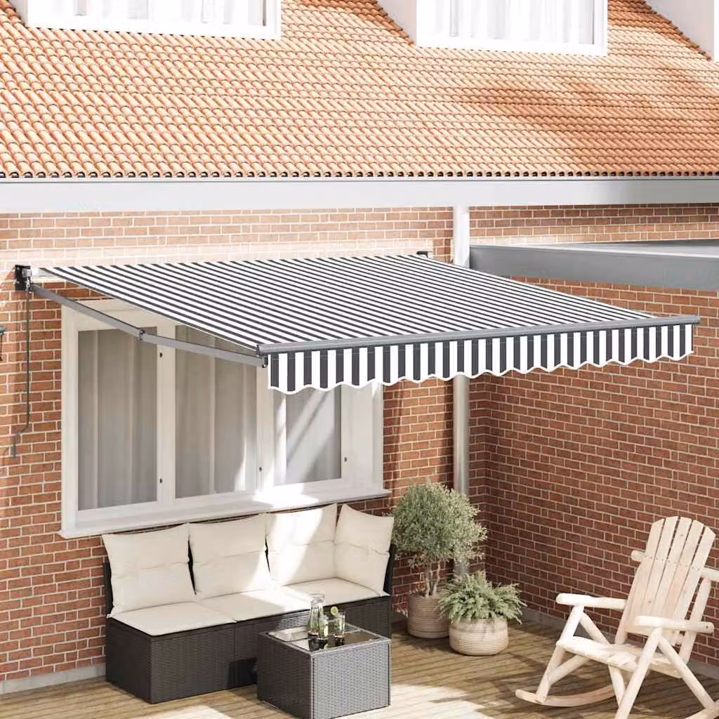 Tenda da Sole vidaXL Antracite e Bianca in Alluminio e Poliestere L: 3 m, P: 2,5 m