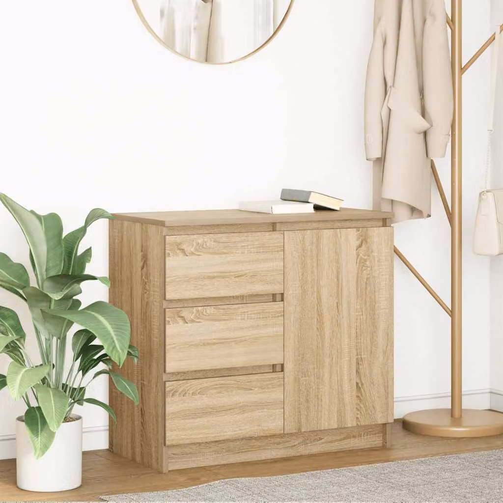 Credenza con cassetto vidaXL in Rovere Sonoma, colore marrone, L 71 cm x P 35 cm x H 65 cm