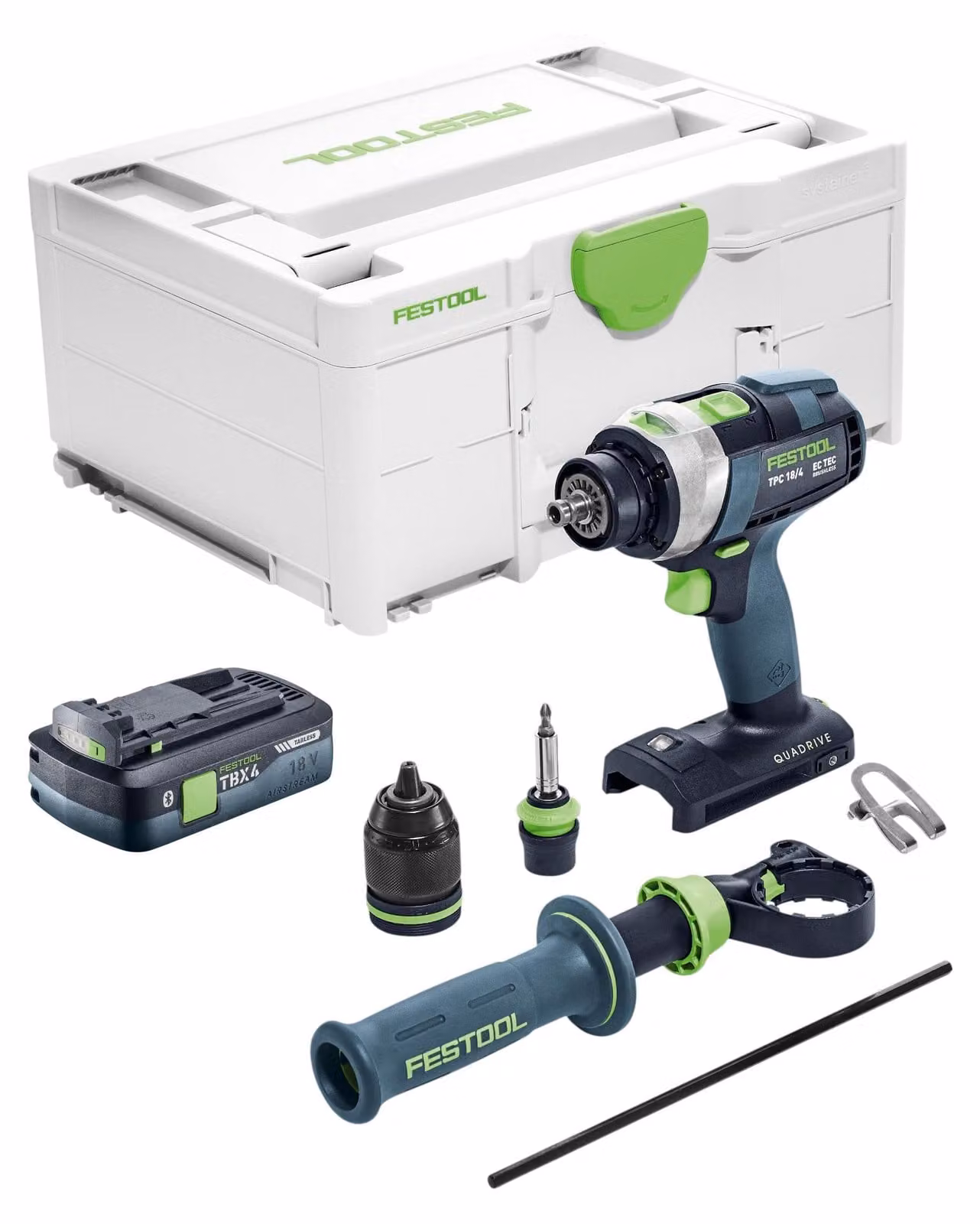 Avvitatore a percussione a batteria Festool TPC 18/4-Basic 18 V 75 Nm Brushless + 1x batteria 4,0 Ah + Systainer - senza caricabatterie