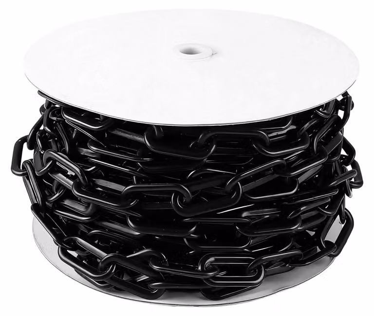 Catena di delimitazione in plastica, lunghezza 25 metri, diametro 8 mm, colore nero