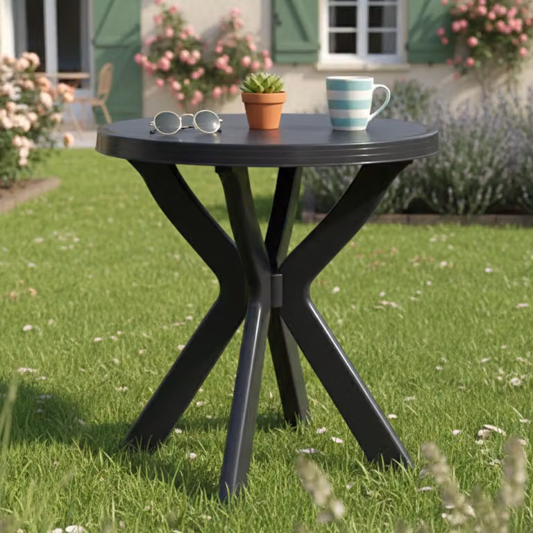 Lorwood - Tavolo da Esterno, 70x70x72h cm Nero Antracite, 2 Posti Italy