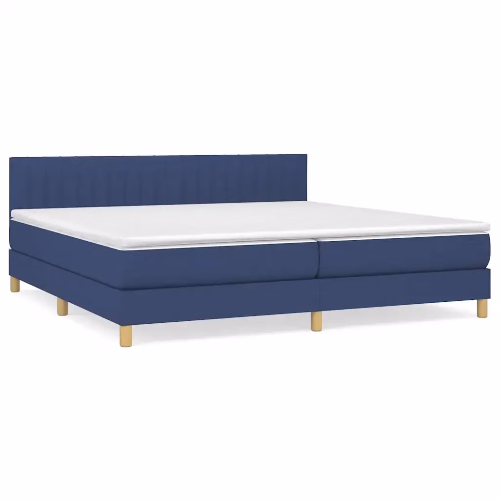 Letto Ibrido con Giroletto a Molle e Materasso vidaXL, Blu e Bianco, L/P: 200 x 200 cm – 2