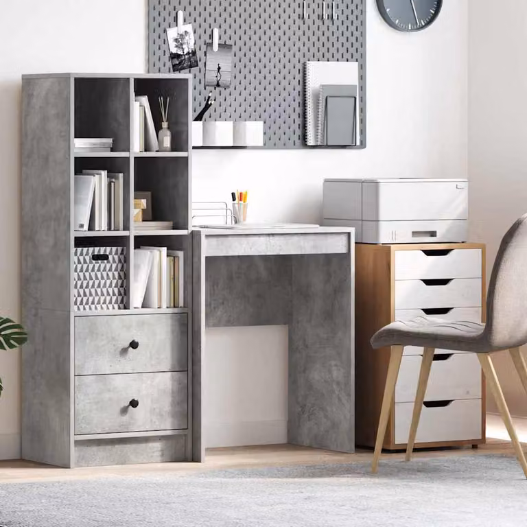 Maison Exclusive - Scrivania in cemento grigio 60 x 40 x 76 cm
