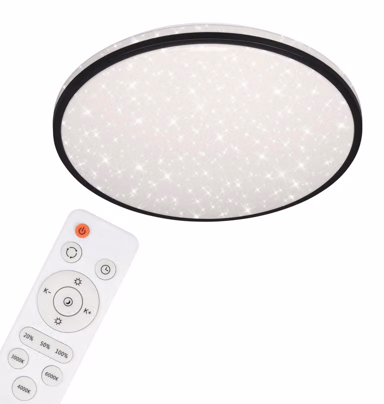 Lampada da soffitto a LED dimmerabile CCT con telecomando decorazione stellata 48 W nero Briloner