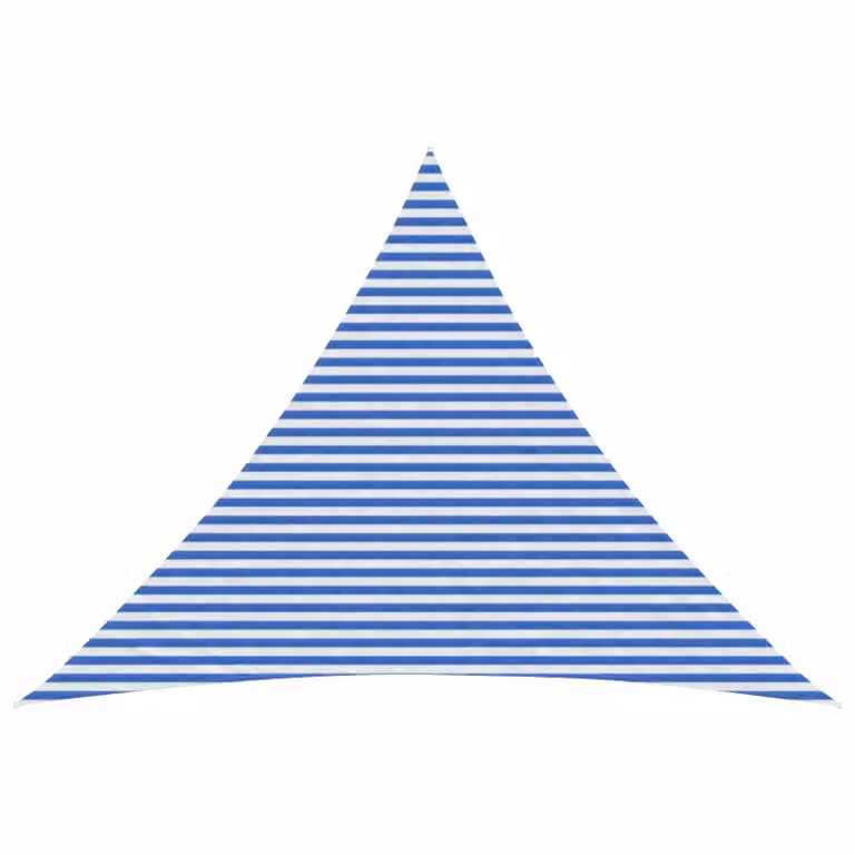 Telo Ombra Triangolare vidaXL in HDPE Blu e Bianco L/P/H: 5 x 5 x 6 m