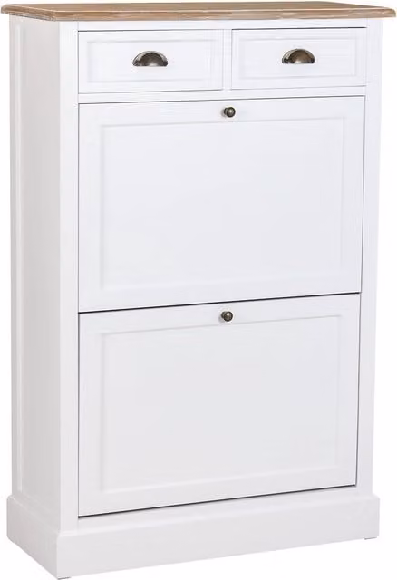 Scarpiera in legno bianco 80x120,5x33