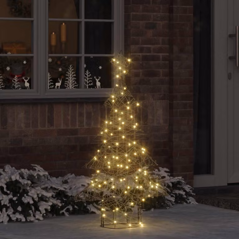 Maison Exclusive - Albero di Natale con 120 luci a LED, luce calda, altezza 150 cm, struttura in rattan